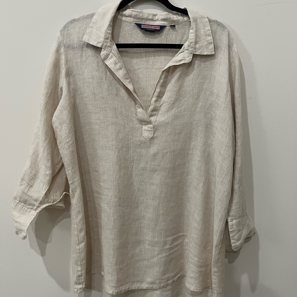 Vineyard vines womens tunic linen top size large